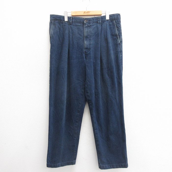 W37★古着 ドッカーズ ジーンズ メンズ 90年代 90s コットン 紺 ネイビー デニム 【spe】 25jun24 中古 ボトムス ジーパン Gパン ロング パンツ