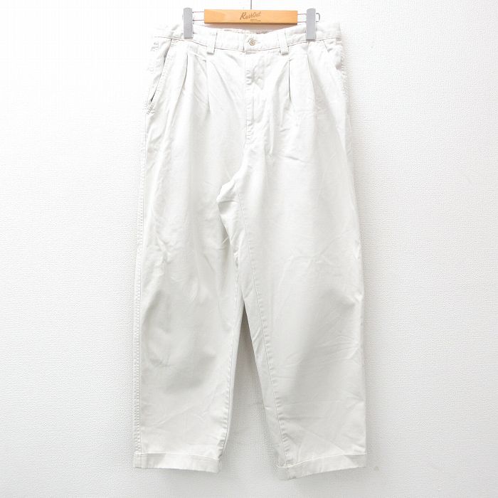 W33★古着 ギャップ GAP パンツ メンズ 90年代 90s コットン USA製 薄ベージュ カーキ 25jun25 中古 ボトムス ロング