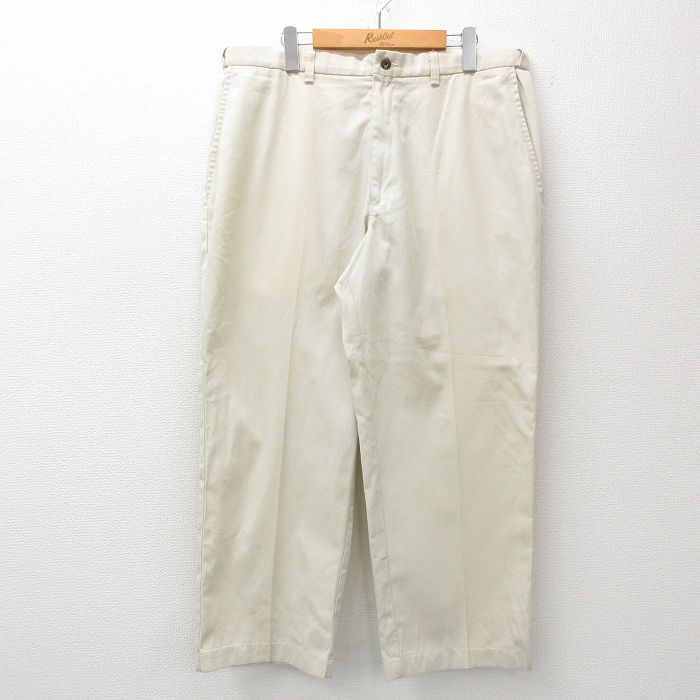 W38★古着 HAGGAR パンツ メンズ 薄ベージュ カーキ 25jun25 中古 ボトムス ロング
