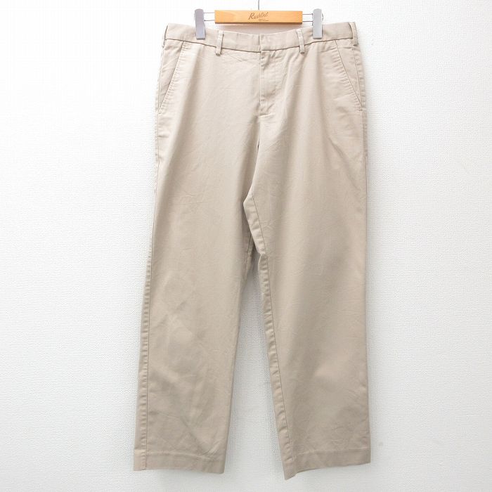 W36★古着 パンツ メンズ ベージュ カーキ 25jun25 中古 ボトムス ロング