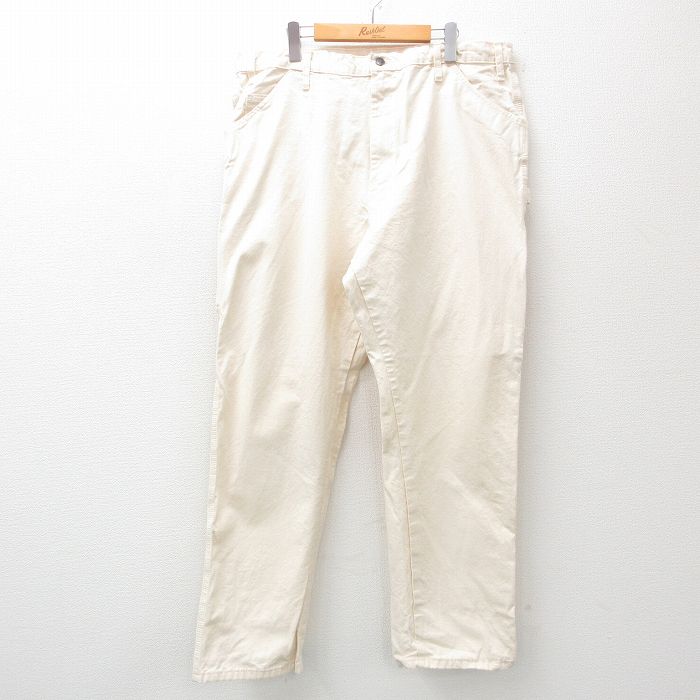 W40★古着 ディッキーズ Dickies ペインター パンツ メンズ 大きいサイズ コットン 生成り 【spe】 25jun25 中古 ボトムス ロング