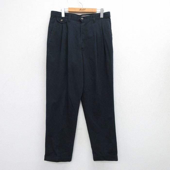 W35★古着 ドッカーズ パンツ メンズ 90年代 90s コットン USA製 紺 ネイビー 25jun25 中古 ボトムス ロング