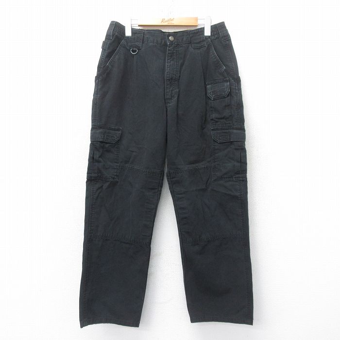 W34★古着 5.11 タクティカル カーゴ パンツ メンズ ダック地 ダブルニー 黒 ブラック 25jun26 中古 ボトムス ロング