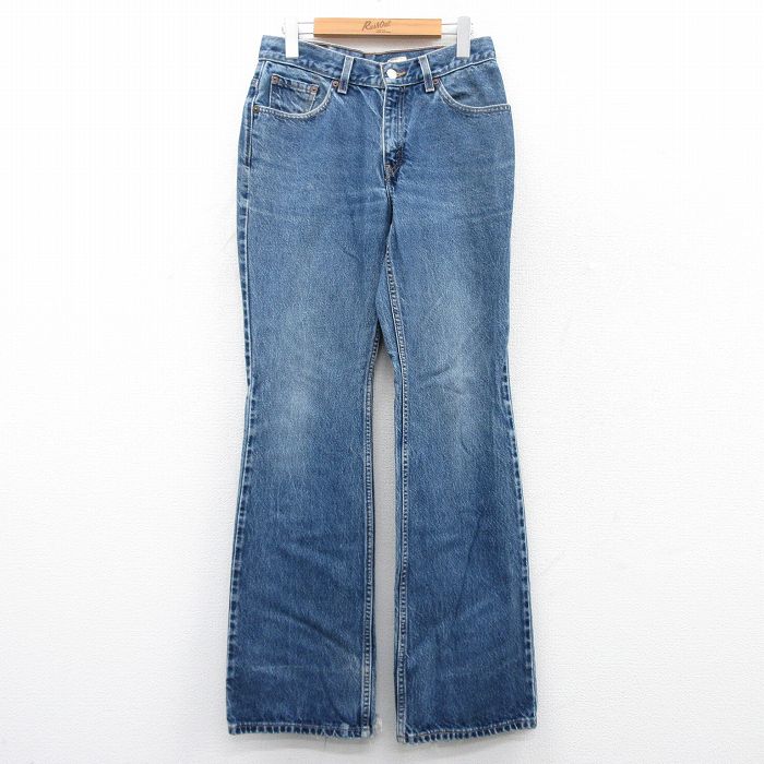W29★古着 リーバイス Levis 517 ジーンズ メンズ 00年代 00s ヒゲ フレア ブーツカット コットン 紺 ネイビー デニム 【spe】 25jun26 中古 ボトムス ジーパン Gパン ロング パンツ
