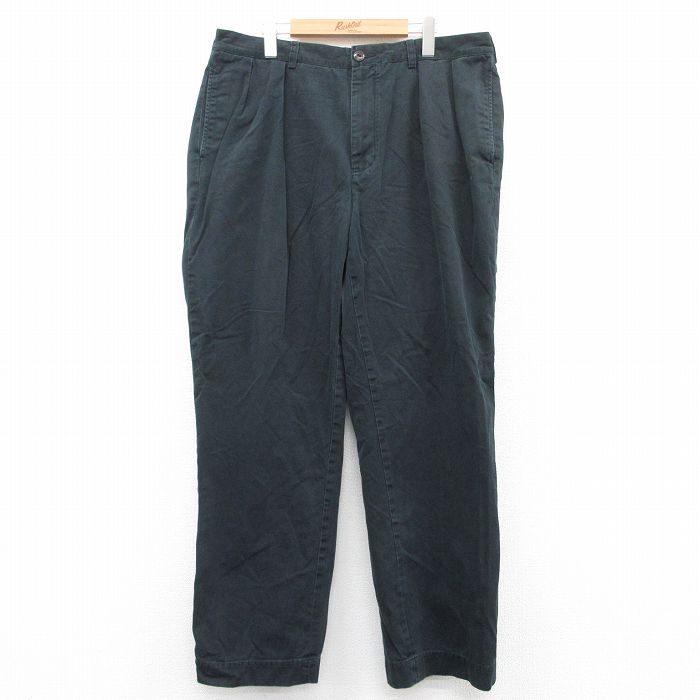 W38★古着 ラルフローレン Ralph Lauren ブランド チノ パンツ チノパン メンズ 90年代 90s 黒 ブラック 25jun26 中古 ボトムス ロング