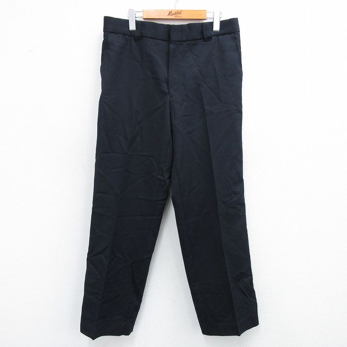 【20%OFF】W34★古着 スラックス パンツ メンズ 90年代 90s USA製 黒他 ブラック 25jun26 中古 ボトムス ロング