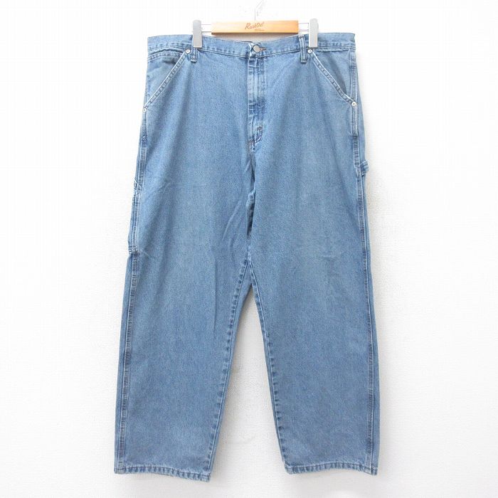 W38★古着 ラングラー Wrangler ペインター パンツ メンズ 紺 ネイビー デニム 25jun27 中古 ボトムス ロング