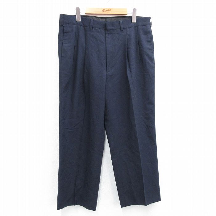 【50%OFF】W36★古着 FARAH スラックス パンツ メンズ 濃紺 ネイビー 25jun28 中古 ボトムス ロング