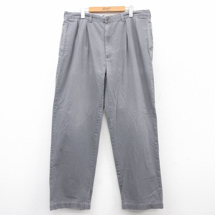 W38★古着 ラルフローレン Ralph Lauren ブランド チノ パンツ チノパン メンズ 90年代 90s ANDREW コットン グレー 25jun28 中古 ボトムス ロング