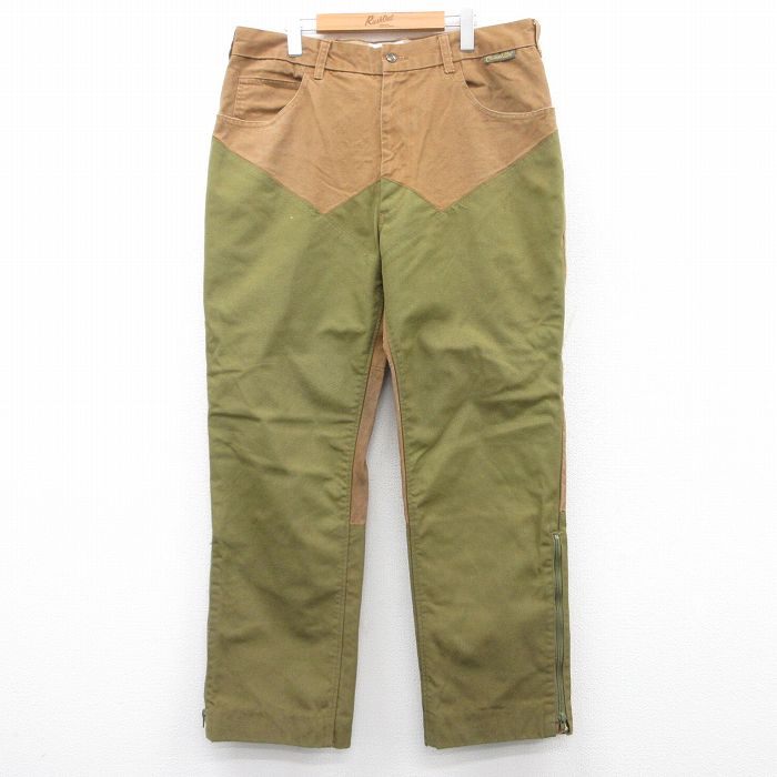 W38★古着 ハンティング パンツ メンズ ダック地 コットン 茶他 ブラウン 25jun28 中古 ボトムス ロング