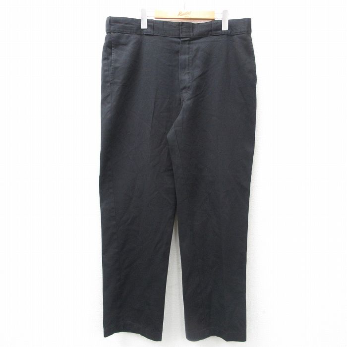 W39★古着 ディッキーズ Dickies ワーク パンツ メンズ 874 大きいサイズ 黒 ブラック 25jul02 中古 ボトムス ロング