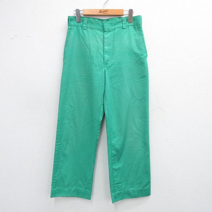W30★古着 ラングラー Wrangler ワーク パンツ メンズ 80年代 80s USA製 緑系 グリーン 25jul03 中古 ボトムス ロング