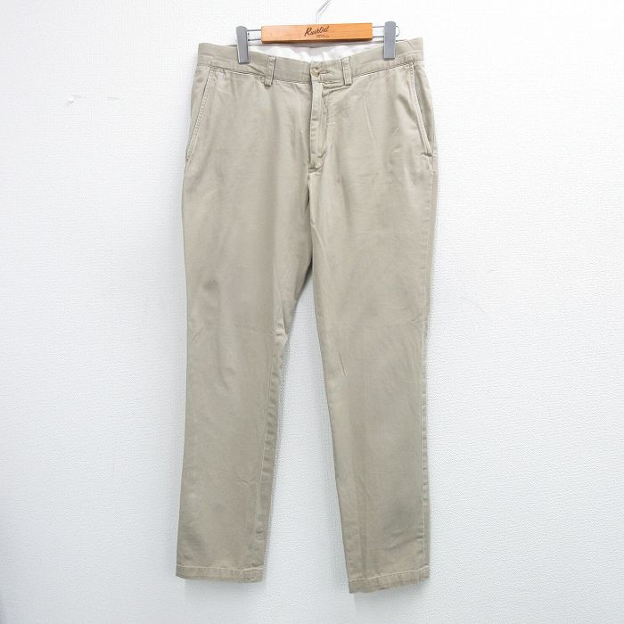 【50%OFF】W33★古着 ラルフローレン Ralph Lauren ブランド パンツ メンズ コットン ベージュ カーキ 25jul05 中古 ボトムス ロング