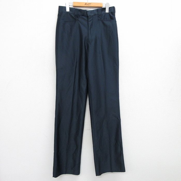W31★古着 パンツ メンズ 紺 ネイビー 25jul04 中古 ボトムス ロング
