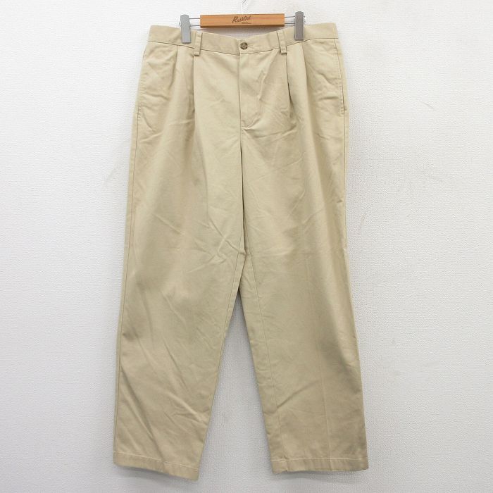 【50%OFF】W36★古着 エルエルビーン LLBEAN パンツ メンズ 00年代 00s コットン ベージュ カーキ 25jul04 中古 ボトムス ロング