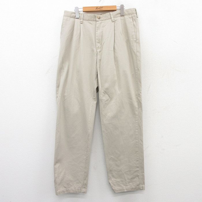 W35★古着 リー Lee パンツ メンズ ベージュ カーキ 25jul04 中古 ボトムス ロング