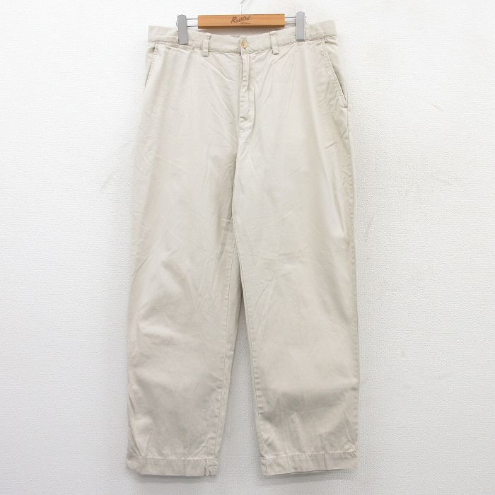 W34★古着 ラルフローレン Ralph Lauren ブランド パンツ メンズ 90年代 90s PROSPECT コットン 薄ベージュ カーキ 25jul07 中古 ボトムス ロング