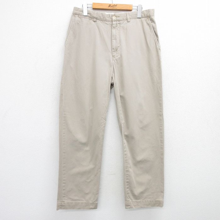 W32★古着 ラルフローレン Ralph Lauren ブランド チノ パンツ チノパン メンズ 90年代 90s PROSPECT コットン ベージュ カーキ 25jul07 中古 ボトムス ロング