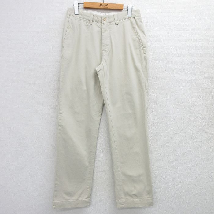 【50%OFF】W30★古着 ラルフローレン Ralph Lauren ブランド パンツ メンズ コットン 薄ベージュ カーキ 25jul07 中古 ボトムス ロング