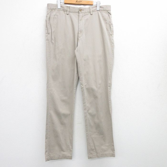 【20%OFF】W34★古着 ラルフローレン Ralph Lauren ブランド パンツ メンズ コットン ベージュ カーキ 25jul07 中古 ボトムス ロング