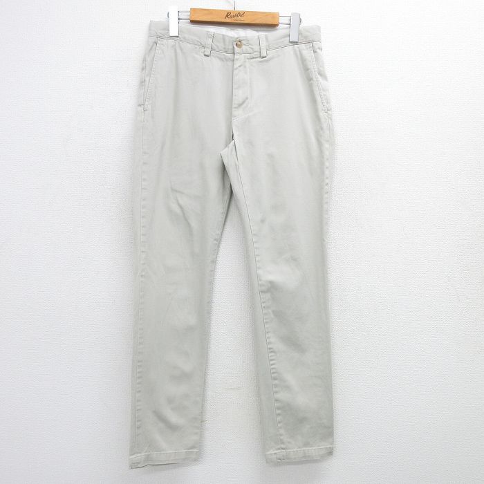 【50%OFF】W31★古着 ラルフローレン Ralph Lauren ブランド パンツ メンズ コットン 薄ベージュ カーキ 25jul07 中古 ボトムス ロング