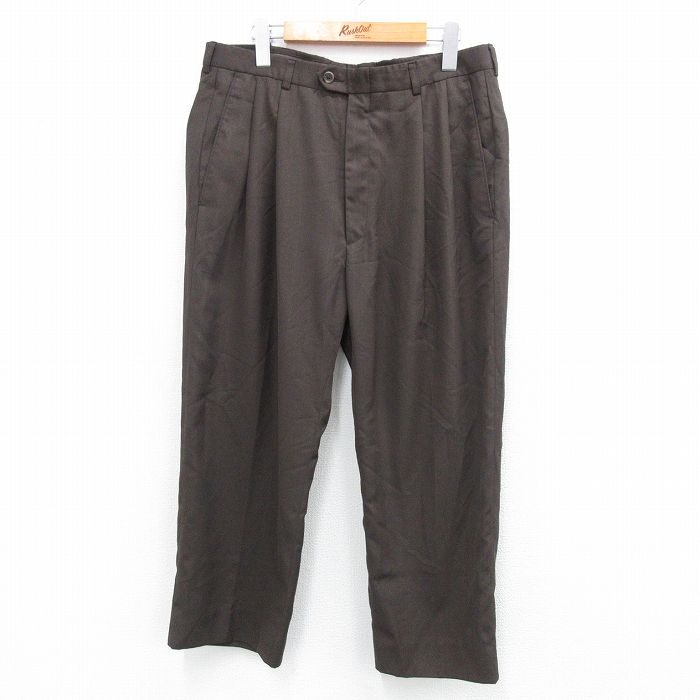 HAGGAR スラックス チェック ブラウン W35 | 古着