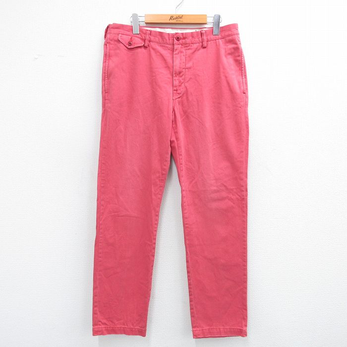 W36★古着 ラルフローレン Ralph Lauren ブランド パンツ メンズ コットン ピンク 25jul07 中古 ボトムス ロング