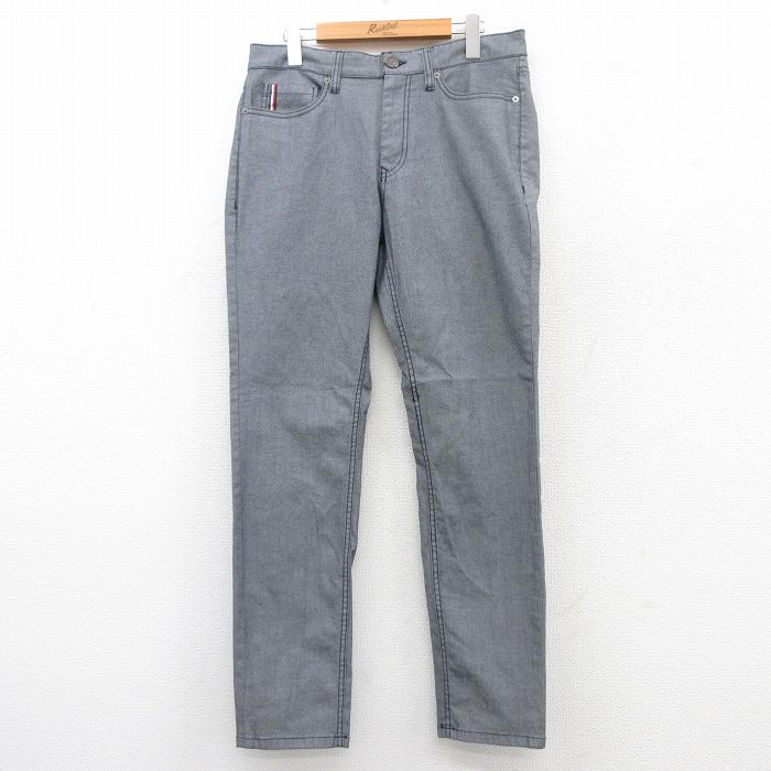 W33★古着 トミーヒルフィガー TOMMY HILFIGER ブランド ジーンズ メンズ グレー デニム 25jul08 中古 ボトムス ジーパン Gパン ロング パンツ