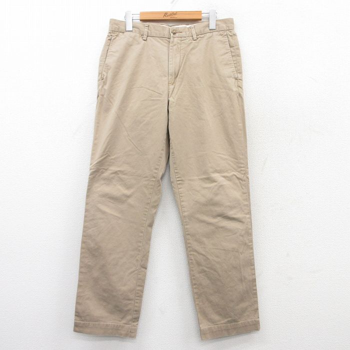 W32★古着 ラルフローレン Ralph Lauren ブランド パンツ メンズ ベージュ カーキ 25jul08 中古 ボトムス ロング