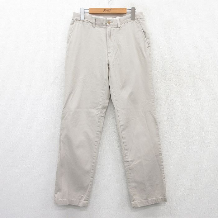 W32★古着 ラルフローレン Ralph Lauren ブランド パンツ メンズ コットン 薄ベージュ カーキ 25jul09 中古 ボトムス ロング