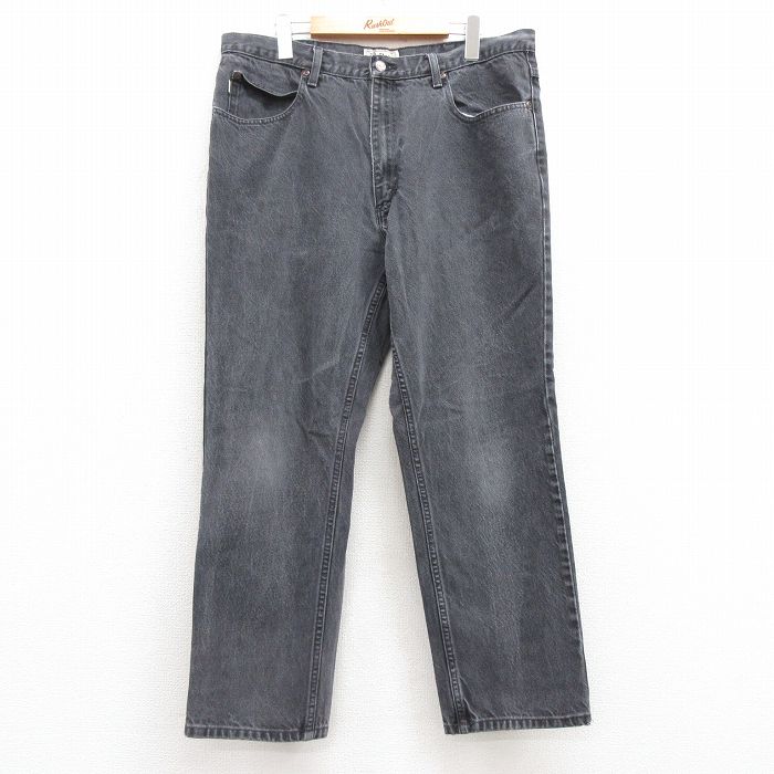 W37★古着 エルエルビーン LLBEAN ジーンズ メンズ 00年代 00s コットン 黒 ブラック デニム 【spe】 25jul10 中古 ボトムス ジーパン Gパン ロング パンツ