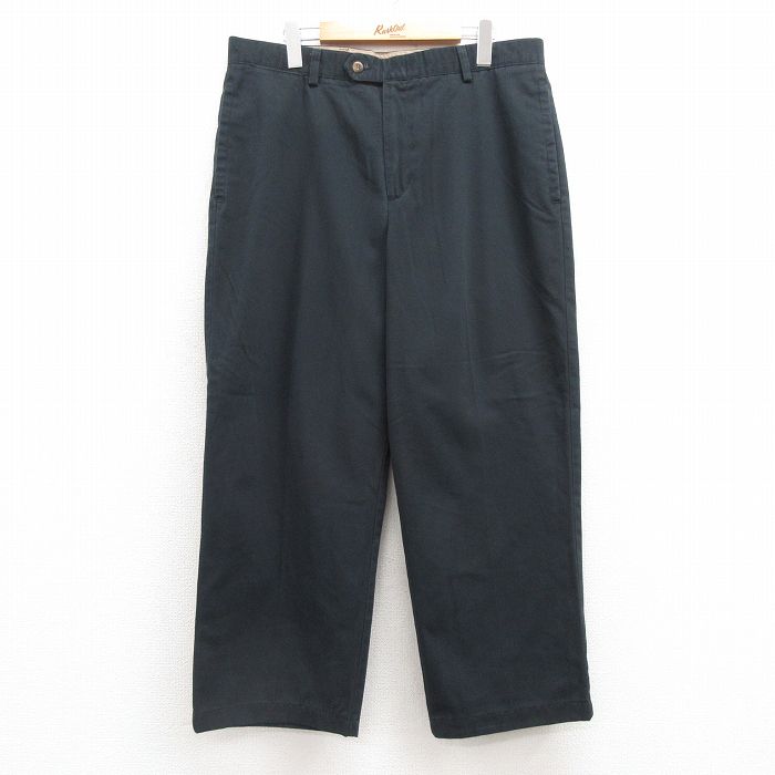W36★古着 ドッカーズ パンツ メンズ コットン 黒 ブラック 25jul10 中古 ボトムス ロング