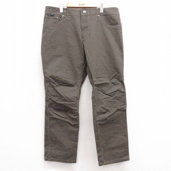 W40★古着 クール KUHL パンツ メンズ 大きいサイズ 茶系 ブラウン 25jul10 中古 ボトムス ロング