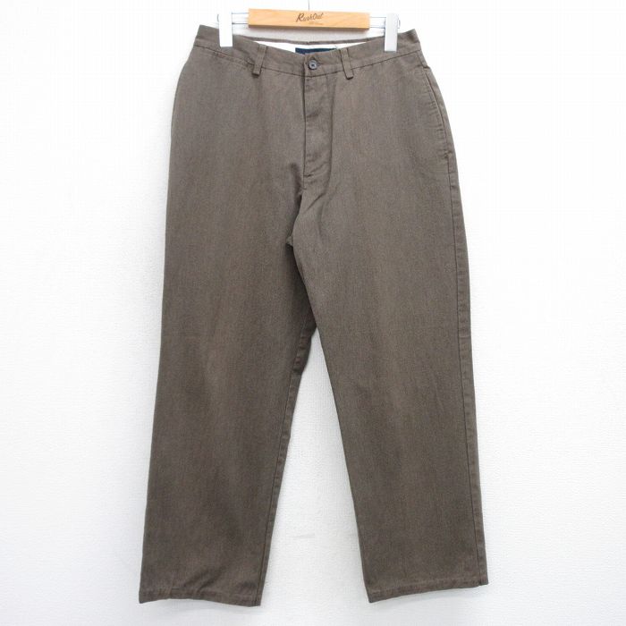 W30★古着 STRUCTURE パンツ メンズ コットン 濃茶 ブラウン 霜降り 25jul10 中古 ボトムス ロング
