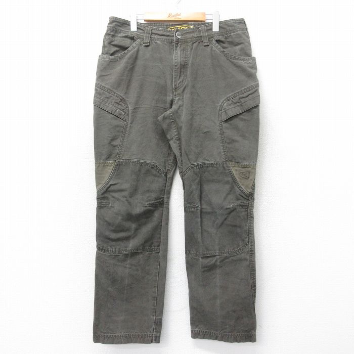 W36★古着 キーン KEEN パンツ メンズ ダブルニー ダック地 コットン こげ茶系 ブラウン 25jul10 中古 ボトムス ロング