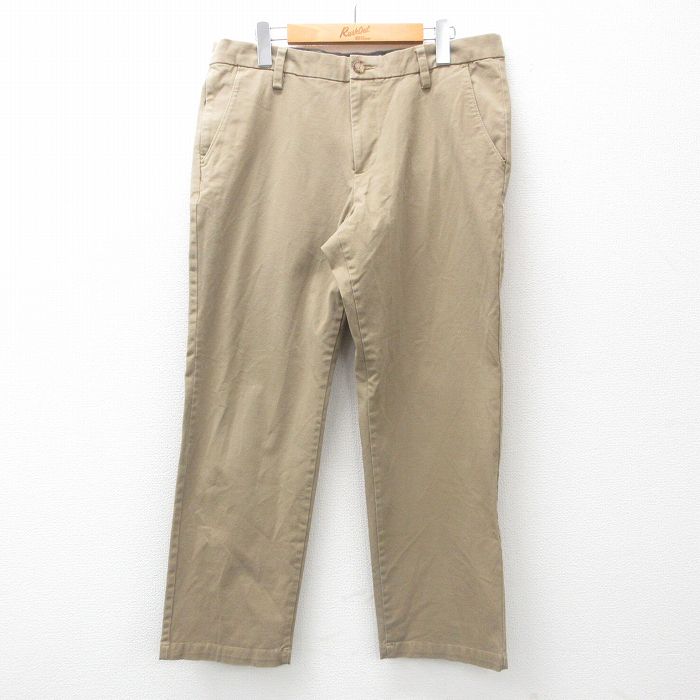 W36★古着 ドッカーズ パンツ メンズ ワンポイントロゴ ベージュ カーキ 25jul10 中古 ボトムス ロング