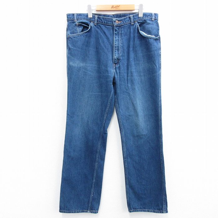 【50%OFF】W38★古着 リーバイス Levis ジーンズ メンズ 80年代 80s フレア ヒゲ コットン 紺 ネイビー デニム 【spe】 25jul10 中古 ボトムス ジーパン Gパン ロング パンツ