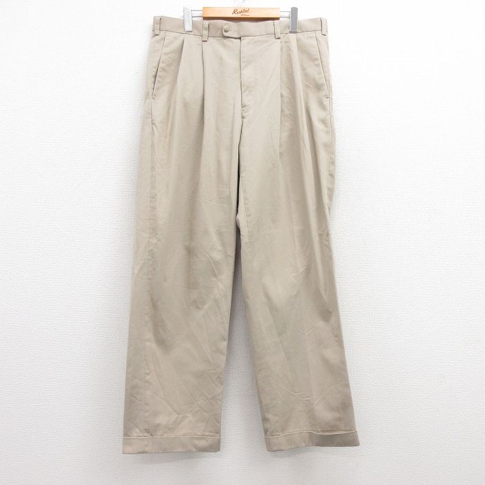 W37★古着 ペリーエリス チノ パンツ チノパン メンズ 00年代 00s ベージュ カーキ 25jul10 中古 ボトムス ロング