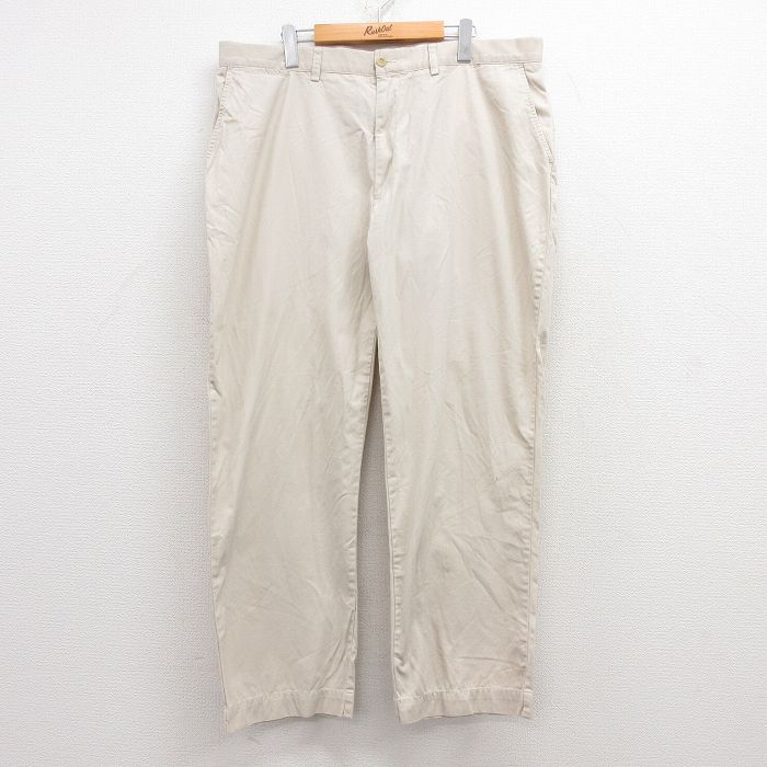 【20%OFF】W40★古着 ラルフローレン Ralph Lauren ブランド パンツ メンズ 90年代 90s ワンポイントロゴ PROSPECT 薄ベージュ カーキ 25jul10 中古 ボトムス ロング