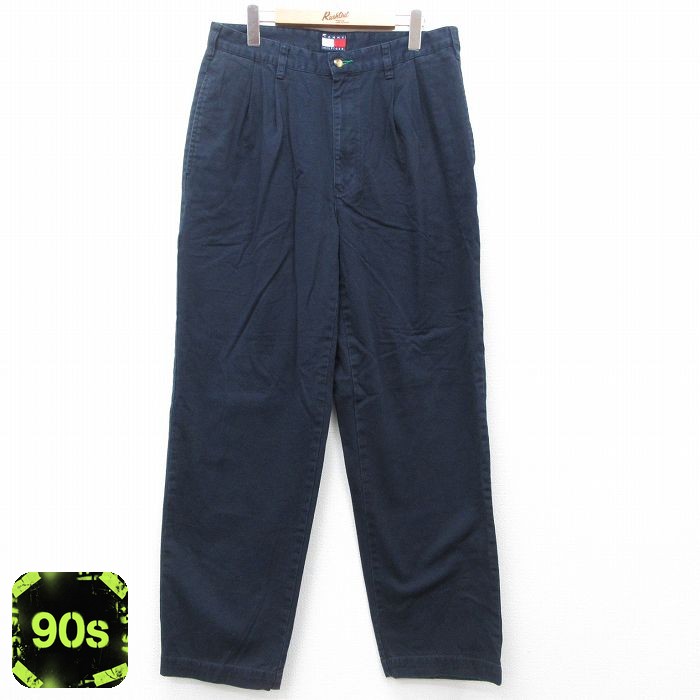 【50%OFF】トミーヒルフィガー 90s パンツ ネイビー W34 | 古着