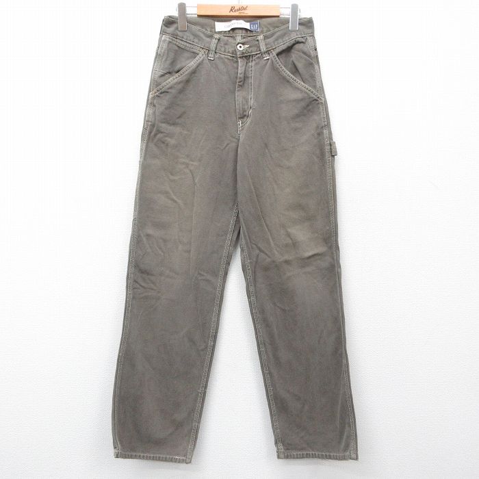 【50%OFF】W30★古着 ギャップ GAP ペインター パンツ メンズ 00年代 00s ダック地 コットン 茶系 ブラウン 25jul11 中古 ボトムス ロング