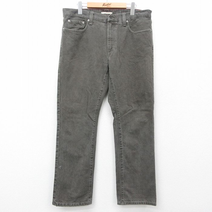 【20%OFF】W35★古着 エルエルビーン LLBEAN ジーンズ メンズ 00年代 00s コットン 緑系 グリーン デニム 25jul11 中古 ボトムス ジーパン Gパン ロング パンツ