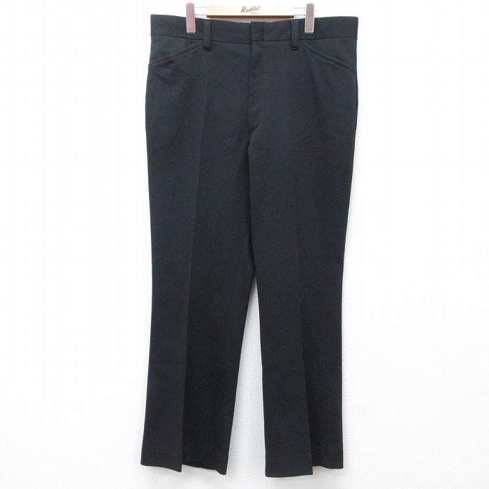 W36★古着 FARAH スラックス パンツ メンズ 80年代 80s USA製 タロン 黒 ブラック 25jul11 中古 ボトムス ロング