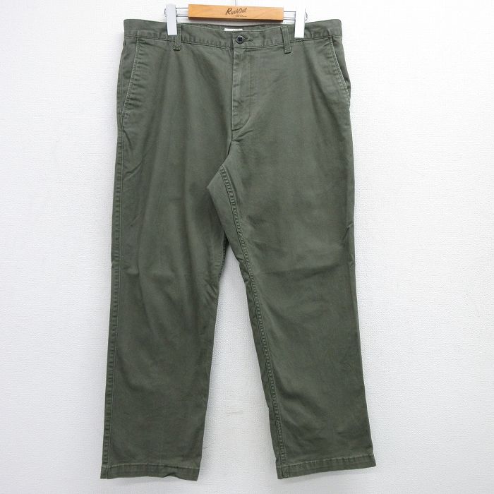 W36★古着 ドッカーズ パンツ メンズ 濃緑 グリーン 25jul11 中古 ボトムス ロング
