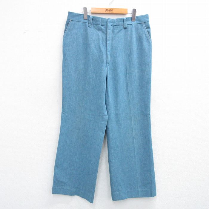 【50%OFF】W36★古着 ジーンズ メンズ 80年代 80s タロン 薄紺 ネイビー デニム 25jul14 中古 ボトムス ジーパン Gパン ロング パンツ
