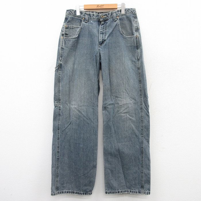W36★古着 リー Lee ペインター パンツ メンズ Buddy 紺 ネイビー デニム 25jul15 中古 ボトムス ロング
