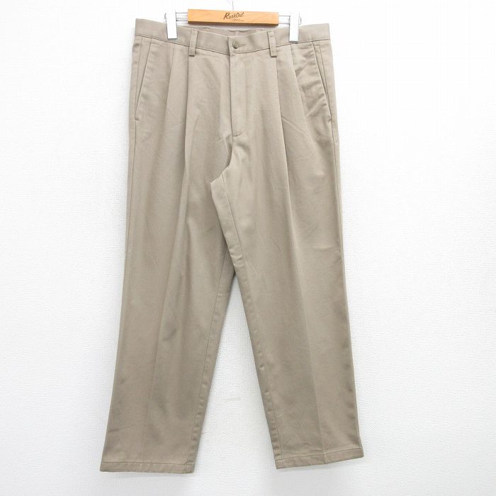 W34★古着 ドッカーズ パンツ メンズ コットン ベージュ カーキ 25jul17 中古 ボトムス ロング