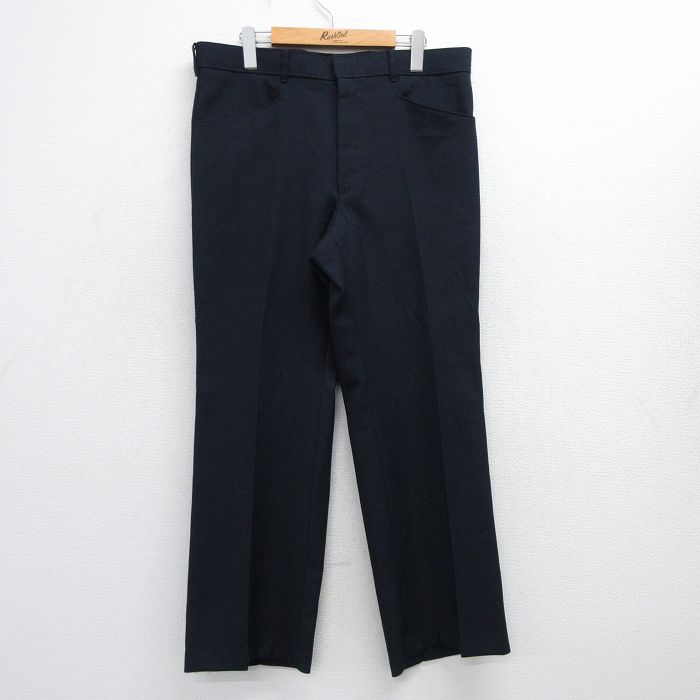 W35★古着 リーバイス Levis アクション スラックス パンツ メンズ 80年代 80s タロン 紺 ネイビー 【spe】 25jul17 中古 ボトムス ロング