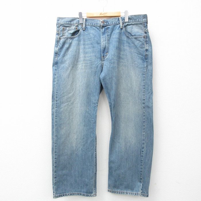 W42★古着 リーバイス Levis 569 ジーンズ メンズ ヒゲ 大きいサイズ コットン 紺 ネイビー デニム 25jul17 中古 ボトムス ジーパン Gパン ロング パンツ