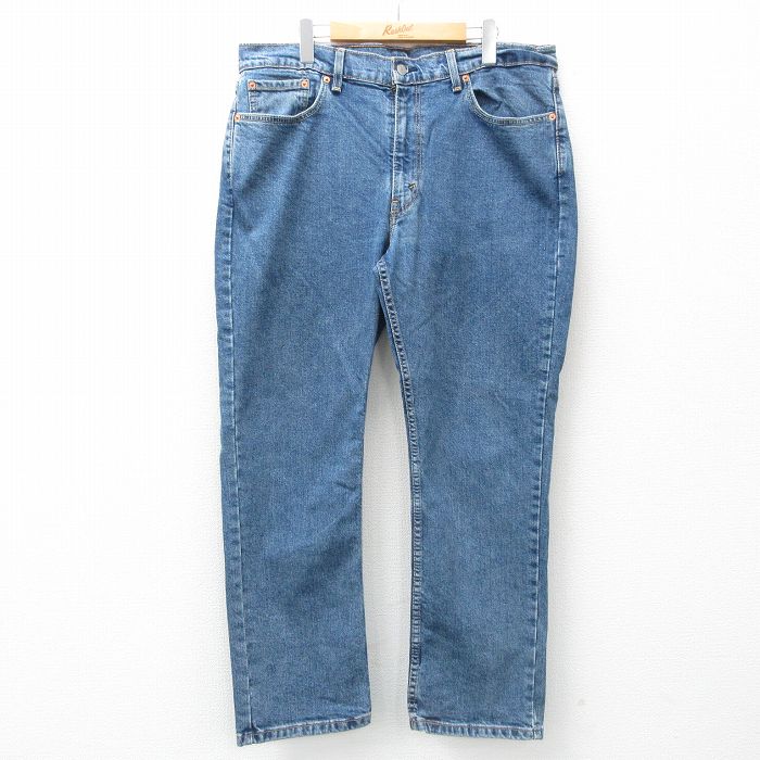 【20%OFF】W37★古着 リーバイス Levis 514 ジーンズ メンズ 紺 ネイビー デニム 25jul17 中古 ボトムス ジーパン Gパン ロング パンツ